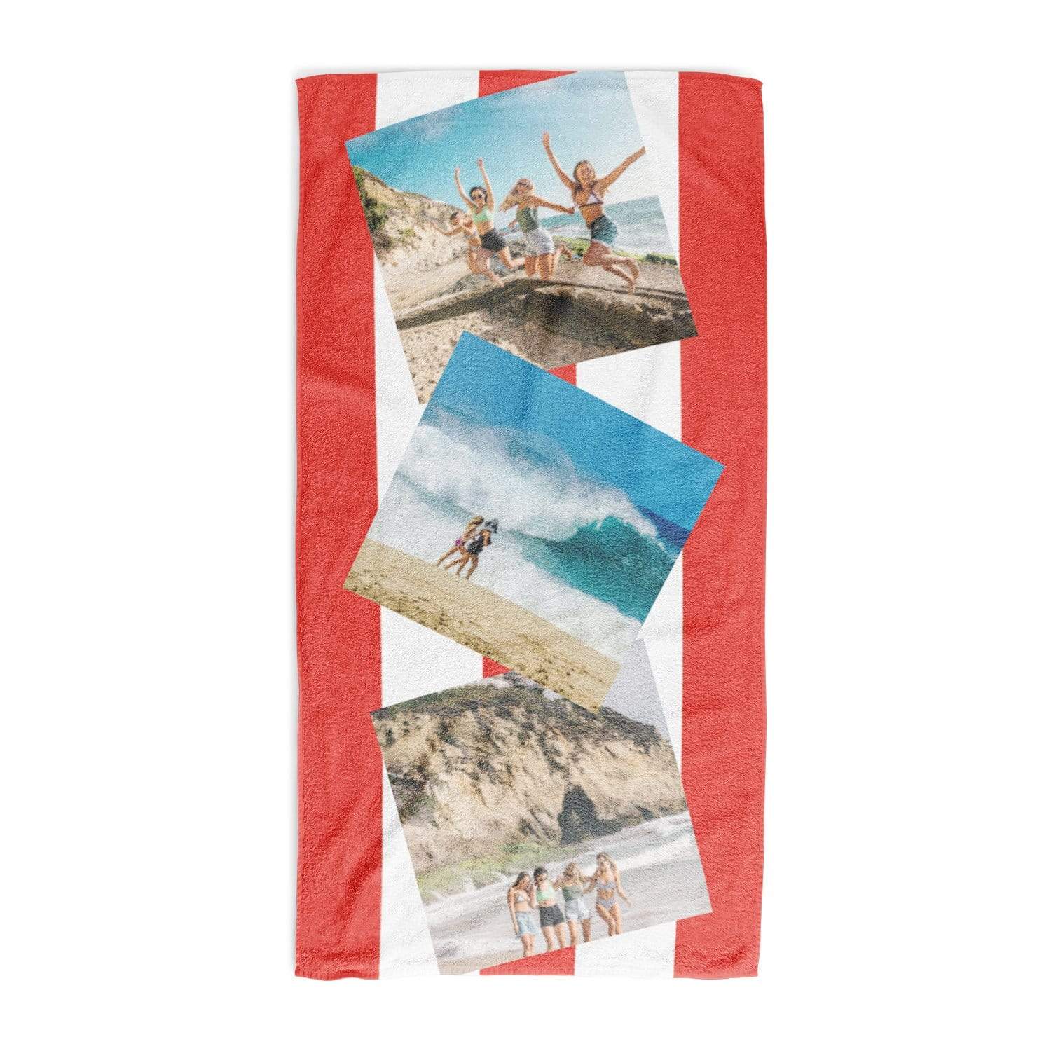 Holiday Snaps Striped Personalised Towel